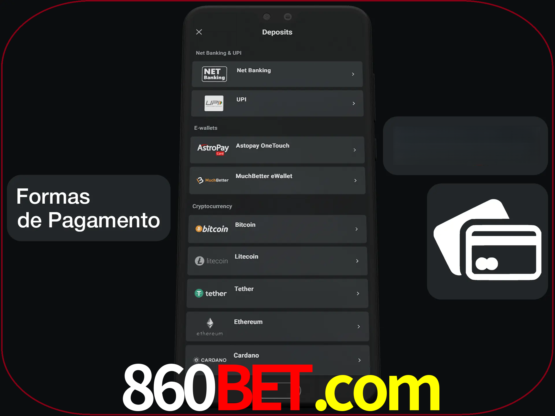 Escolha a forma de pagamento de sua preferência.