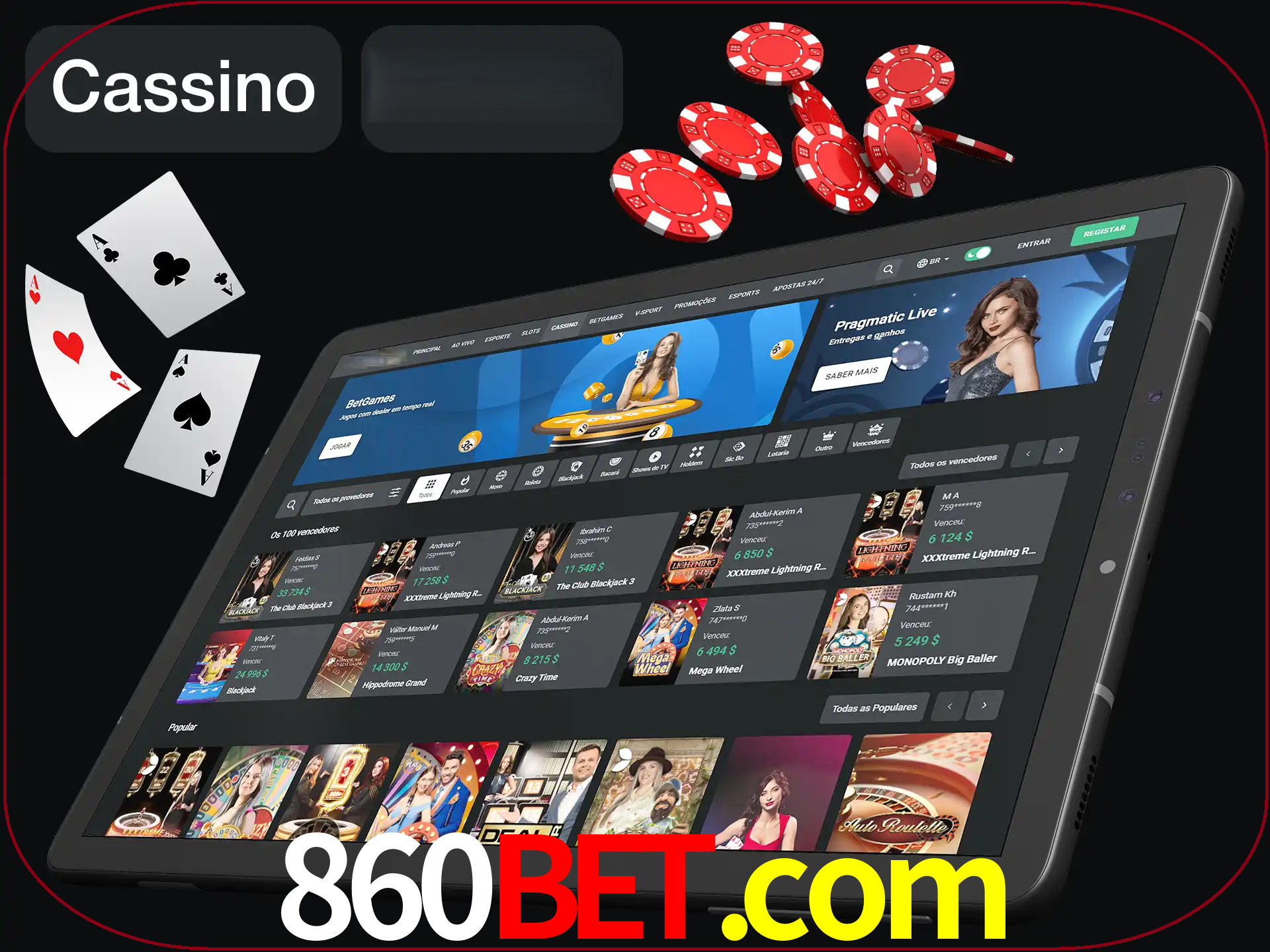 Jogue vários jogos de cassino em nosso cassino.