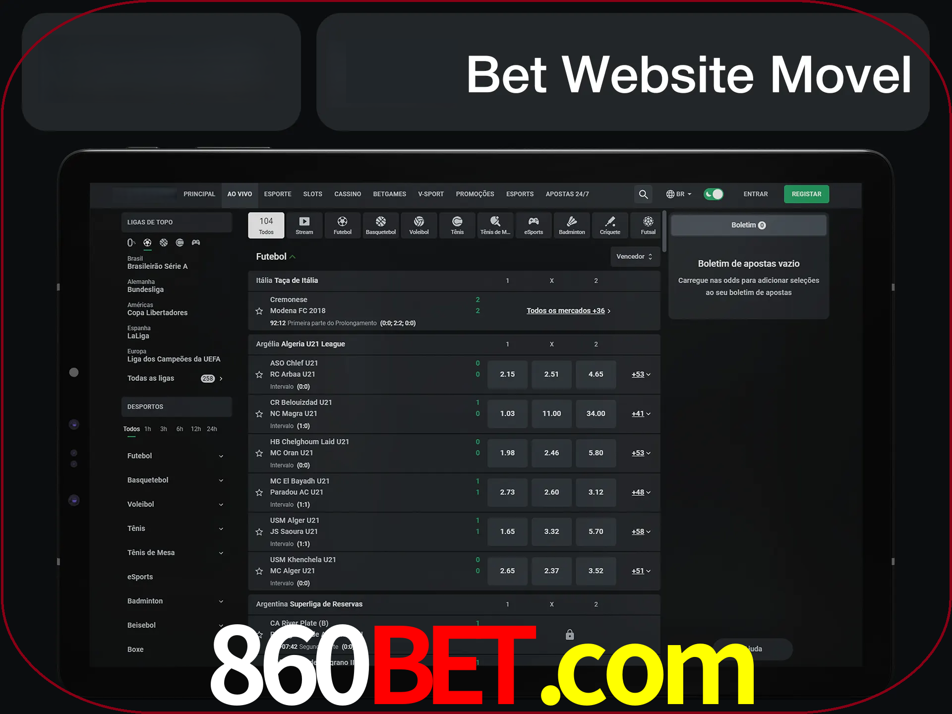 Use nosso website em qualquer dispositivo.