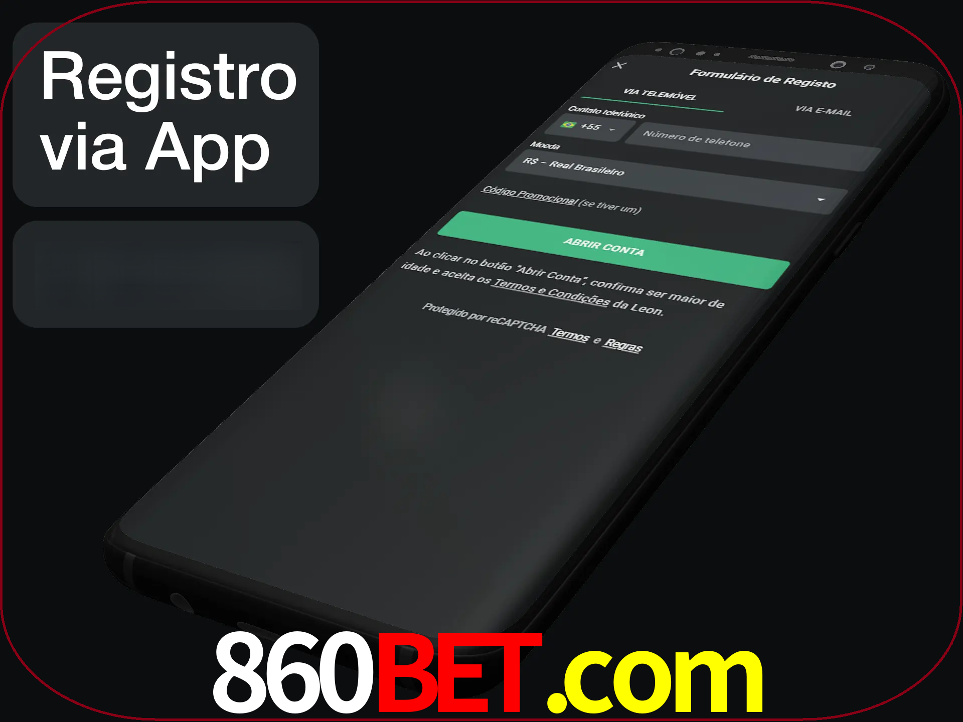 Registre-se quiclly em LeonBet usando o aplicativo.
